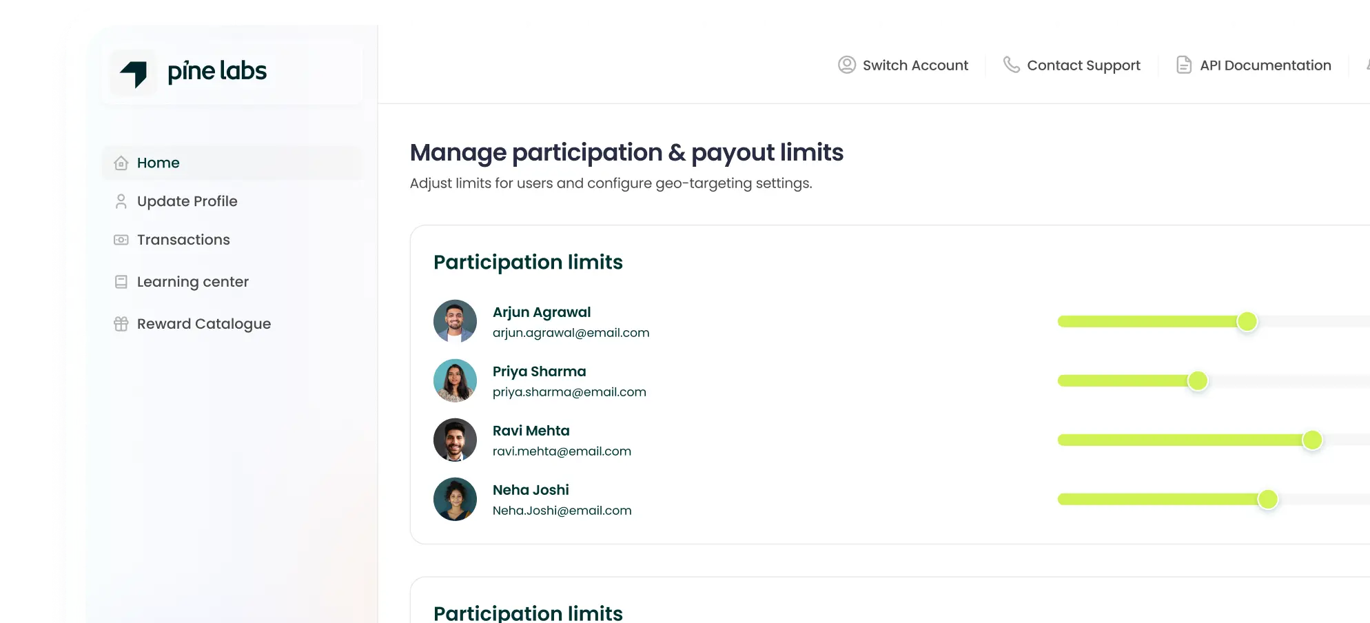 Manage entries and payouts