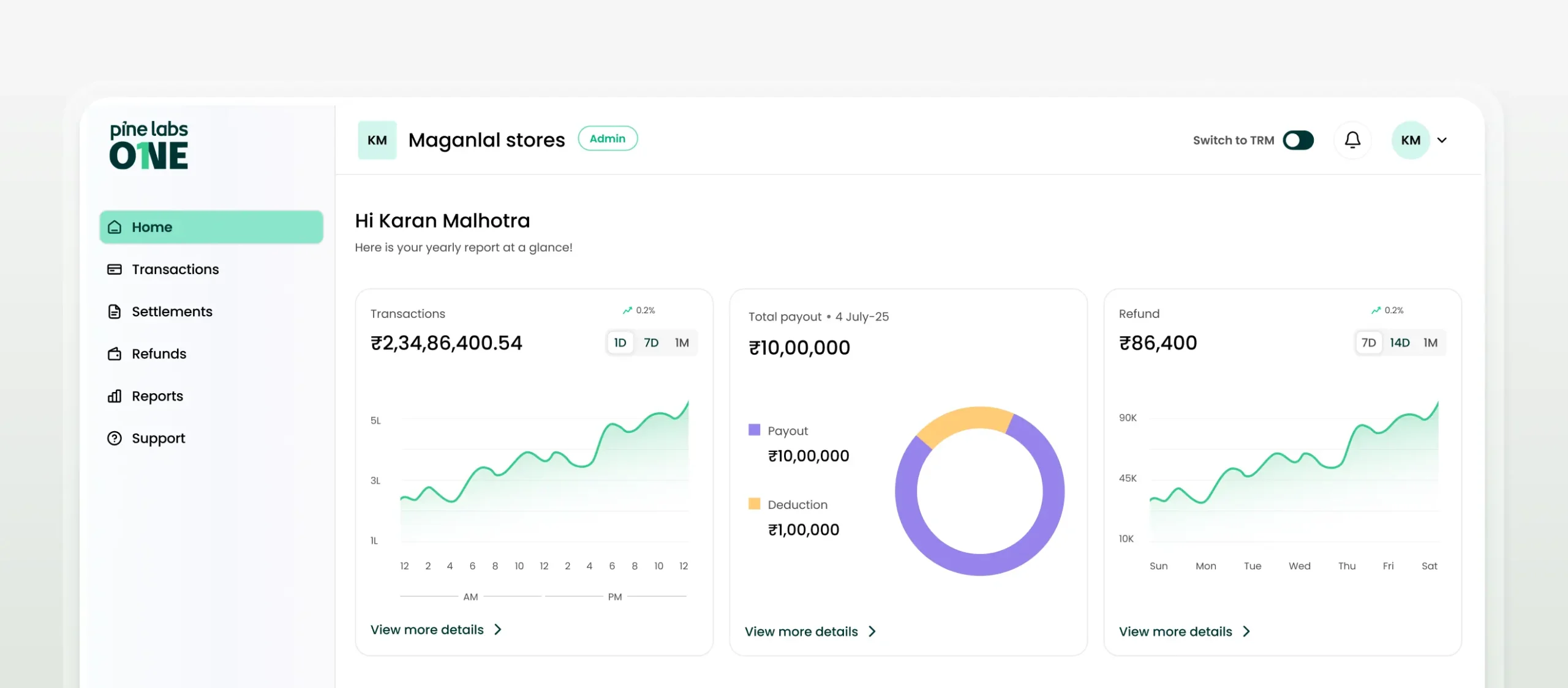 Instant Settlement Payment Gateway Refunds Pine Labs