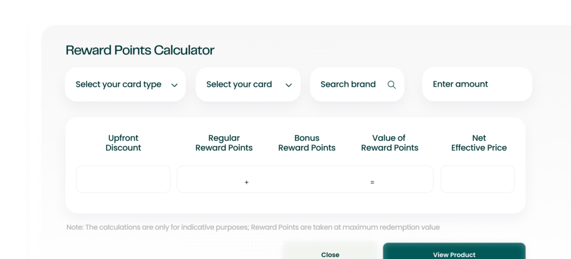 Rewards points calculator 