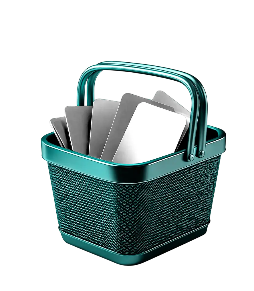 Basket with folders representing customizable employee benefits