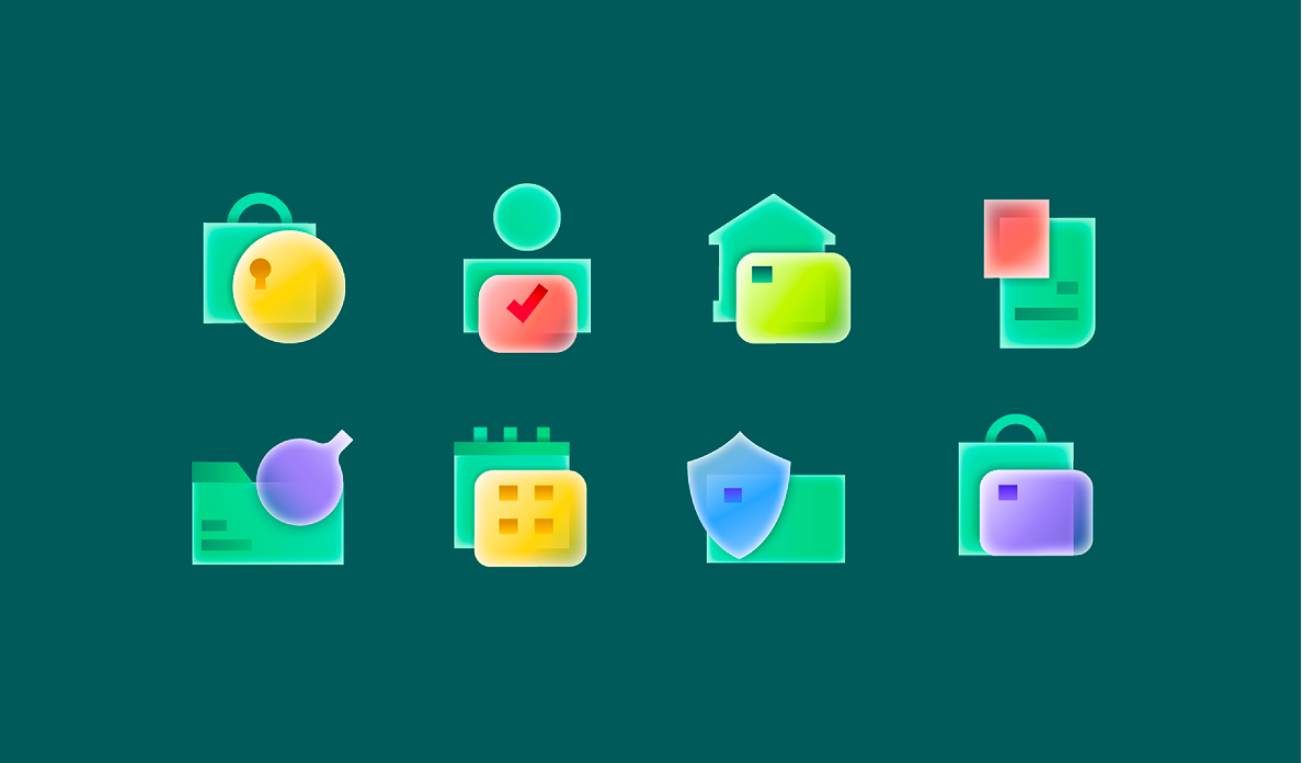 Minimal icons in Pine Labs design style