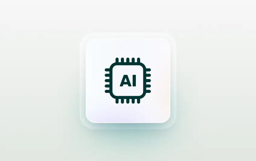 AI chip icon symbolizing a smart financial command center that organizes customer income, expenses, and investments into actionable insights