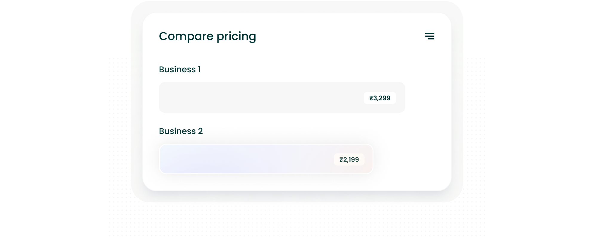 Competitive pricing advantage
