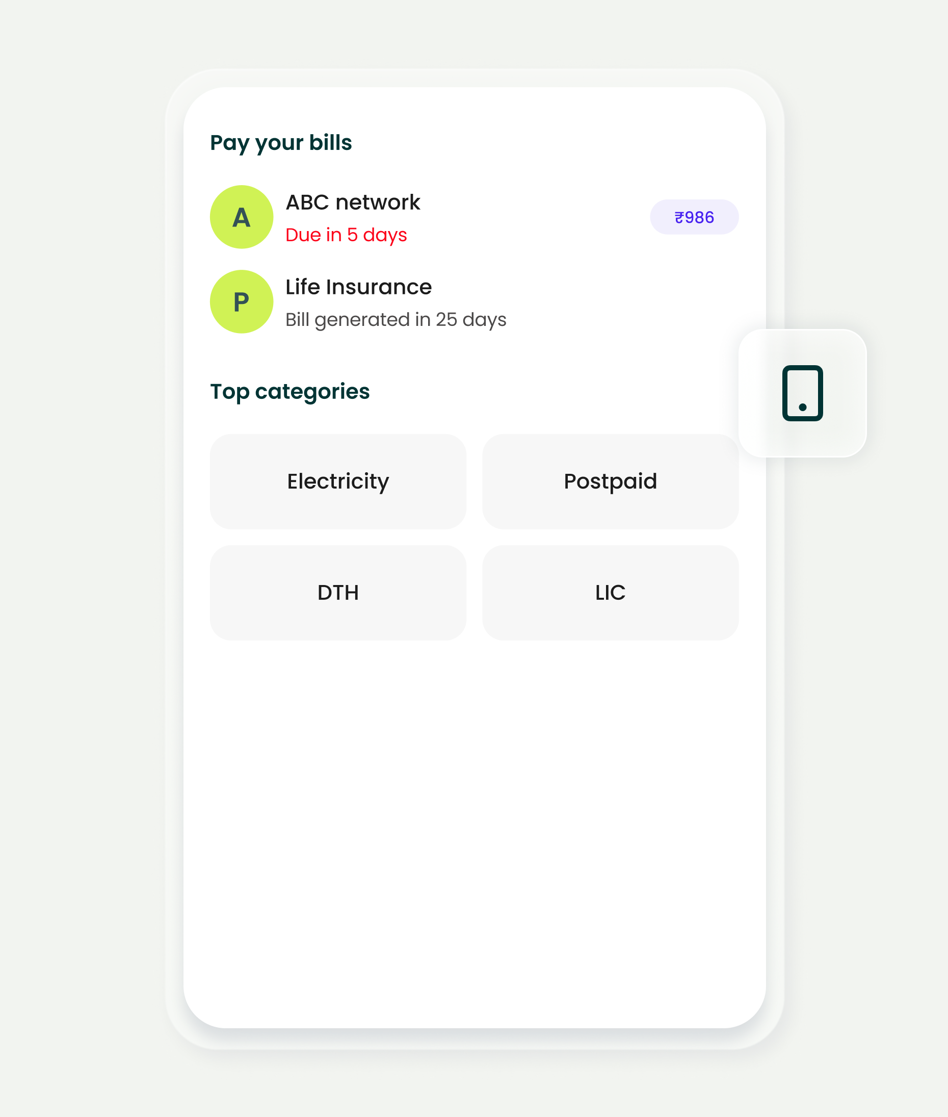 Monetise everyday bills. Alt missing