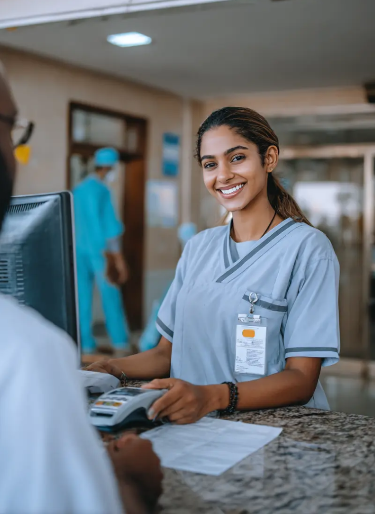 Insurance payouts, health benefit cards, patient reimbursements.