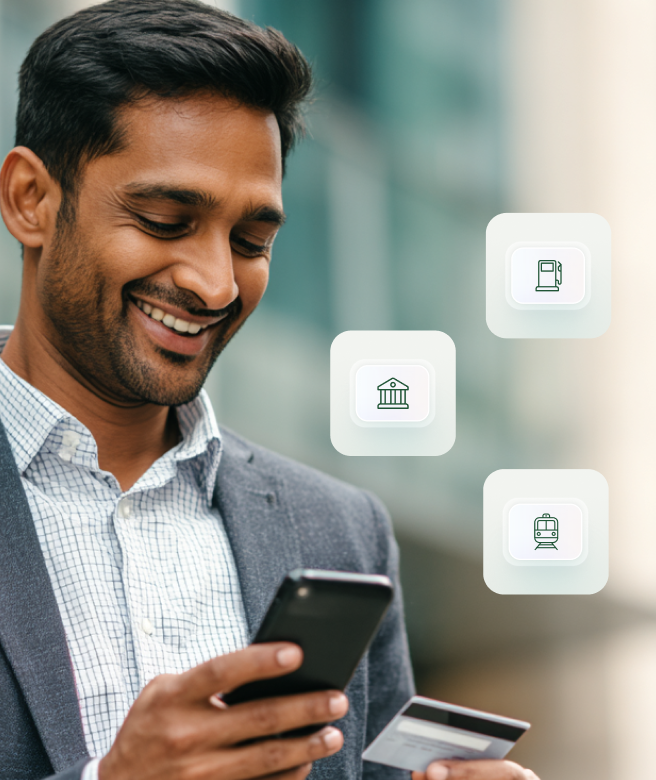 A corporate employee using reloadable card for multi purpose fuel, corporate expense, etc